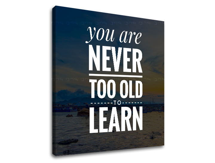 Moderan slika na platnu s motivom You are never too old, okean, planine, nebo, plaža u belih nijansama, priroda i mudrost, pogodan za kancelarije – proizvod