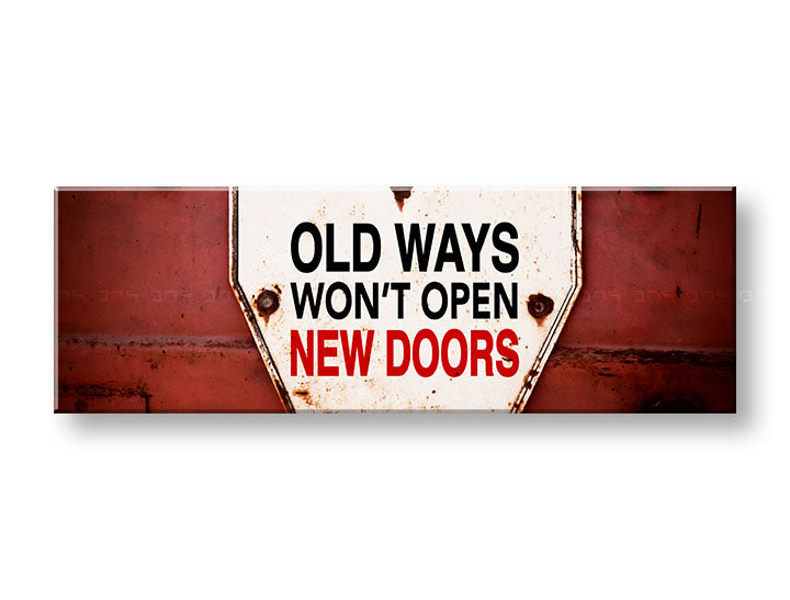 Vintage slika na platnu s motivom Old ways, motivacioni citat u belo-crvenih nijansama, pogodan za hodnika | Motivacioni slika za zid Old ways_003 – glavna