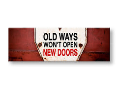 Vintage slika na platnu s motivom Old ways, motivacioni citat u belo-crvenih nijansama, pogodan za hodnika | Motivacioni slika za zid Old ways_003 – glavna