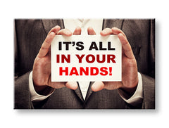 Art deko slika na platnu s motivom Its all in your hands, motivacioni citat u belo-crvenih nijansama, pogodan za kancelarije | Motivacioni slika za zid Its all in your hands_001 – glavna