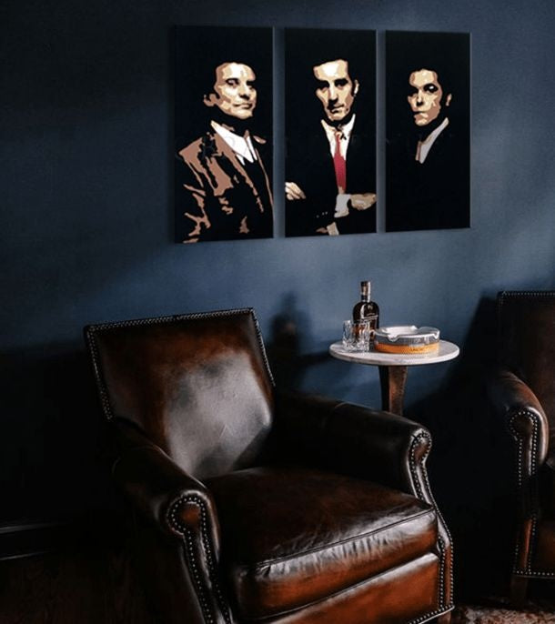 Moderan slika na platnu s motivom Goodfellas - Najlepšie mafiánske roly u crno-bežih nijansama, slava | Najveći mafiáni na platnu Goodfellas - Najlepšie mafiánske roly – glavna