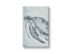 U boho stilu slika na platnu s motivom KORYTNAČKA, more i plaža u belo-plavih nijansama, mirna atmosfera, priroda, pogodan za dnevnog boravka | Slika na platnu KORYTNAČKA – glavna