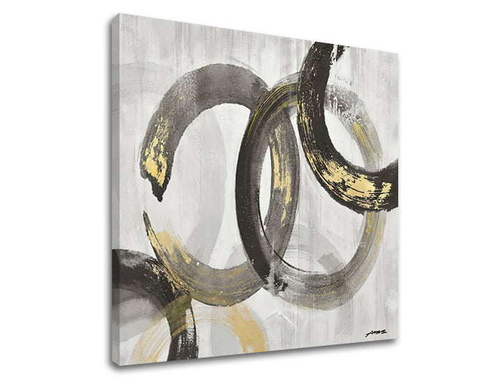 Moderan slika na platnu s motivom potezi četkom, pejzaž, priroda u belo-sivih nijansama, sofisticirana atmosfera, pogodan za kuhinje | Slika na platnu APSTRAKT – proizvod