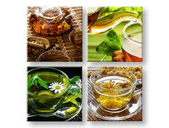 Zidna umetnost od 4 dela „Vreme za čaj“ XOBKOL18E42