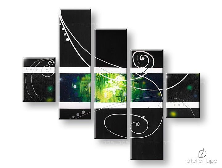 Pop art slika na platnu s motivom slavna ličnost u belo-zelenih nijansama, priroda, pogodan za hodnika | Autorska reprodukcija na platnu APSTRAKT – glavna