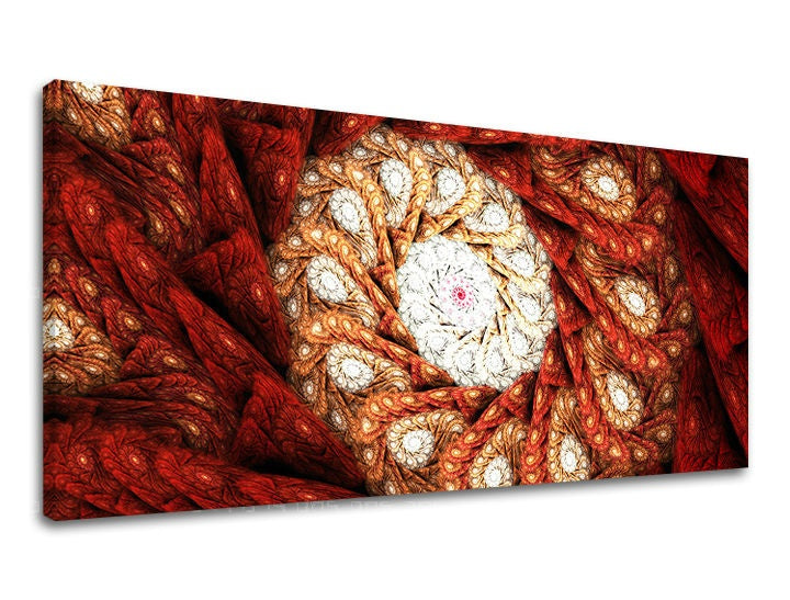 Geometrijski slika na platnu s motivom PANORAMA APSTRAKT, apstraktna tekstura u belo-zlatnih nijansama, pogodan za kuhinje | Slika za zid PANORAMA APSTRAKT – glavna