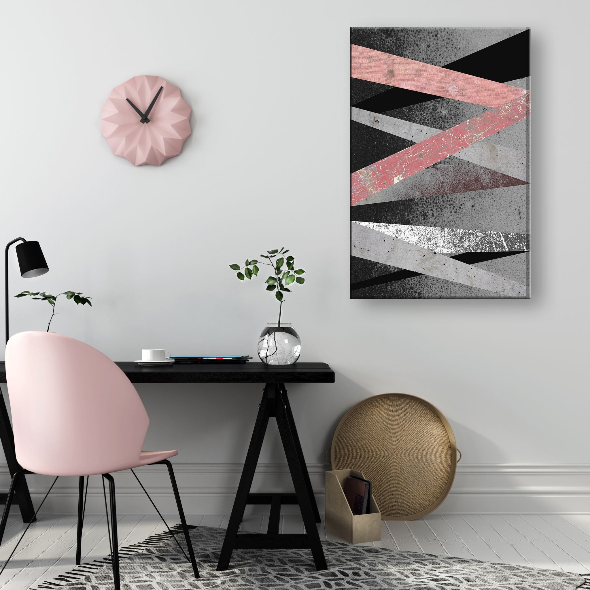 Pop art slika s motivom Restricted Elegance u ljubičasto-plavih nijansama | Slika za zid Restricted Elegance, minimalizam – pregled