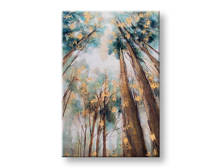 Ručno oslikana slika za zid DRVEĆE 60x90 cm – 3D perspektiva platna na drvenom ramu | 100 % original | akril na platnu ARTMIE | Papilora.sk