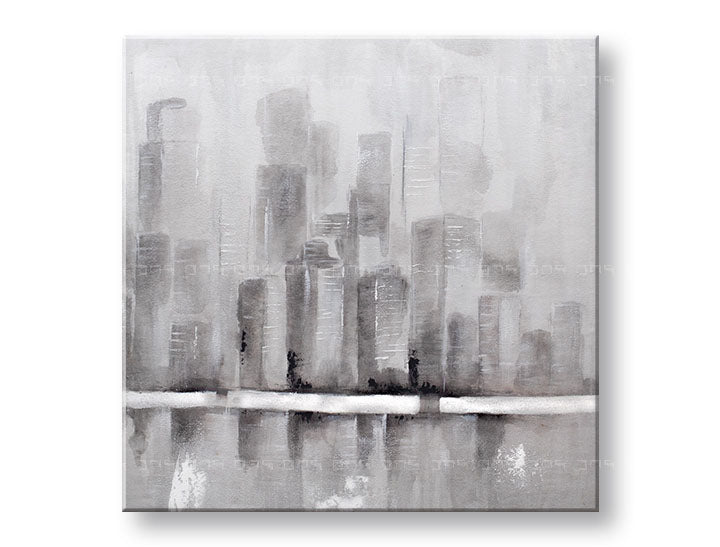 Ručno oslikana slika za zid GRAD 75x75 cm – 3D perspektiva platna na drvenom ramu | 100 % original | akril na platnu ARTMIE | Papilora.sk