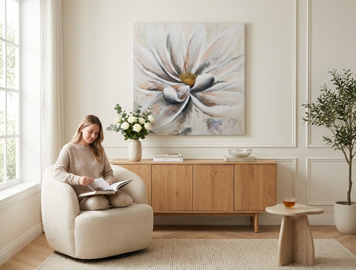 Ručno oslikana zidna slika KVET 1 deo - 100x100 cm