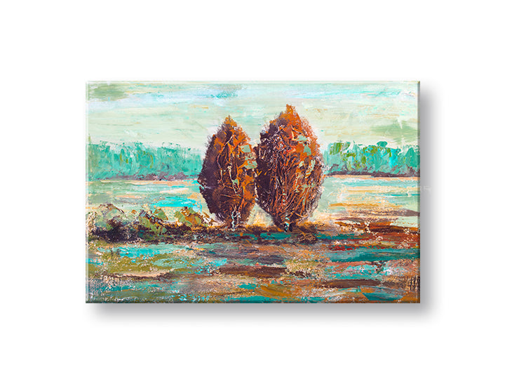 Ručno oslikana zidna slika PEJZAŽ 1 deo - 90x60 cm