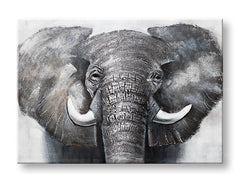 Ručno oslikana slika za zid SLON 100x70 cm – 3D perspektiva platna na drvenom ramu | 100 % original | akril na platnu ARTMIE | Papilora.sk
