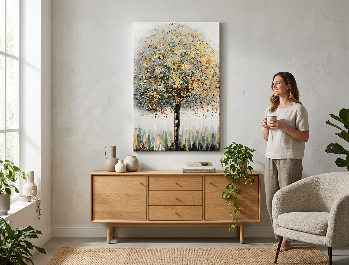 Ručno oslikana zidna slika STROM 1 deo - 60x90 cm