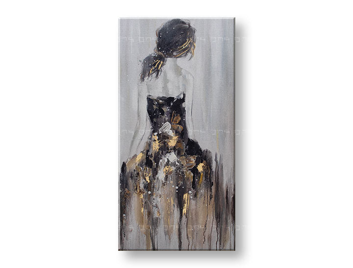 Ručno oslikana slika za zid ŽENA 50x100 cm – 3D perspektiva platna na drvenom ramu | 100 % original | akril na platnu ARTMIE | Papilora.sk
