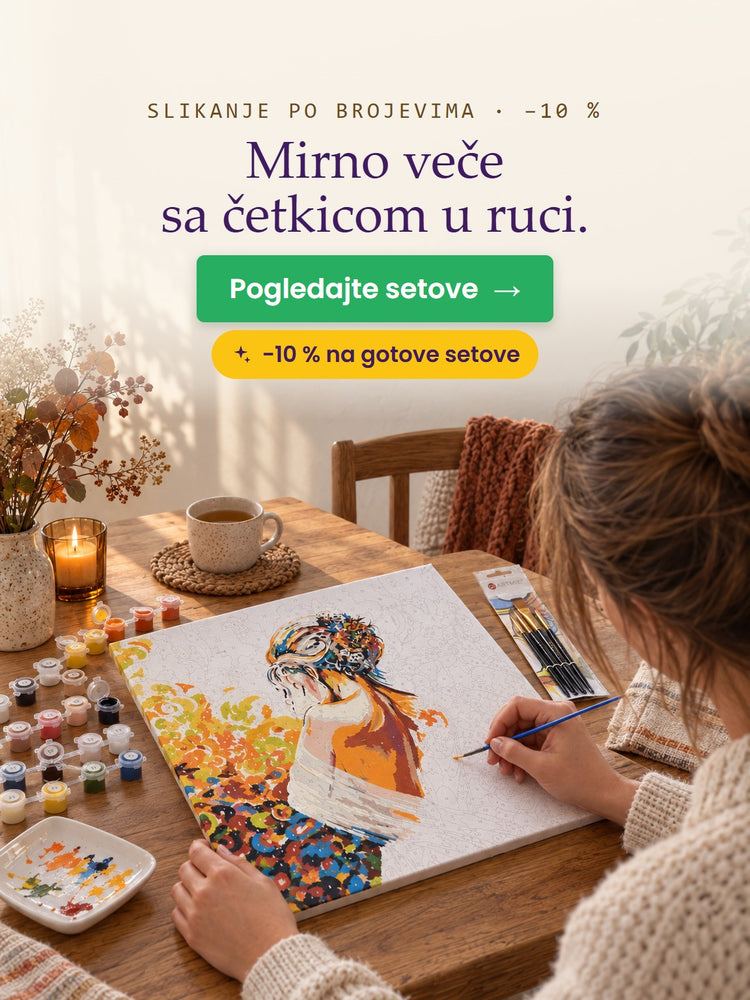 Slikanje po brojevima · −10 % – Mirno veče sa četkicom u ruci. – Papilora