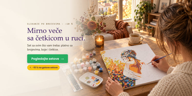 Slikanje po brojevima · −10 % – Mirno veče sa četkicom u ruci. – Papilora