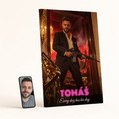 Primer personalizovane slike iz fotografije kao mafijaški bos