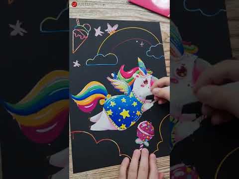 Magične slike za grebanje za decu - Unicorn - 4 kom