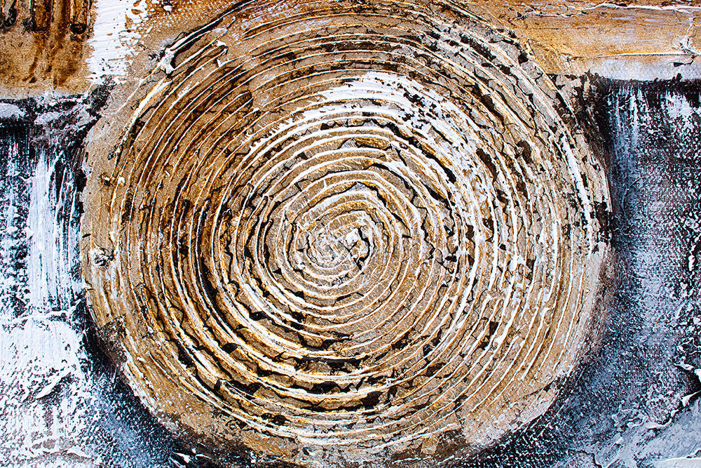 Ručno slikan slika na platnu u belo-bežih nijansama, mirna atmosfera, priroda, pogodan za kancelarije | Slikana slika za zid APSTRAKT – proizvod