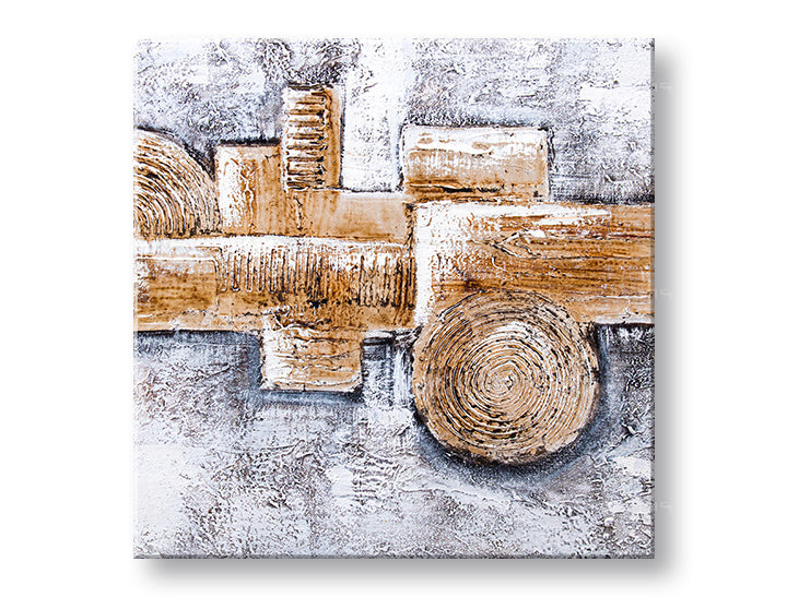 Ručno slikan slika na platnu u belo-bežih nijansama, mirna atmosfera, priroda, pogodan za kancelarije | Slikana slika za zid APSTRAKT – glavna