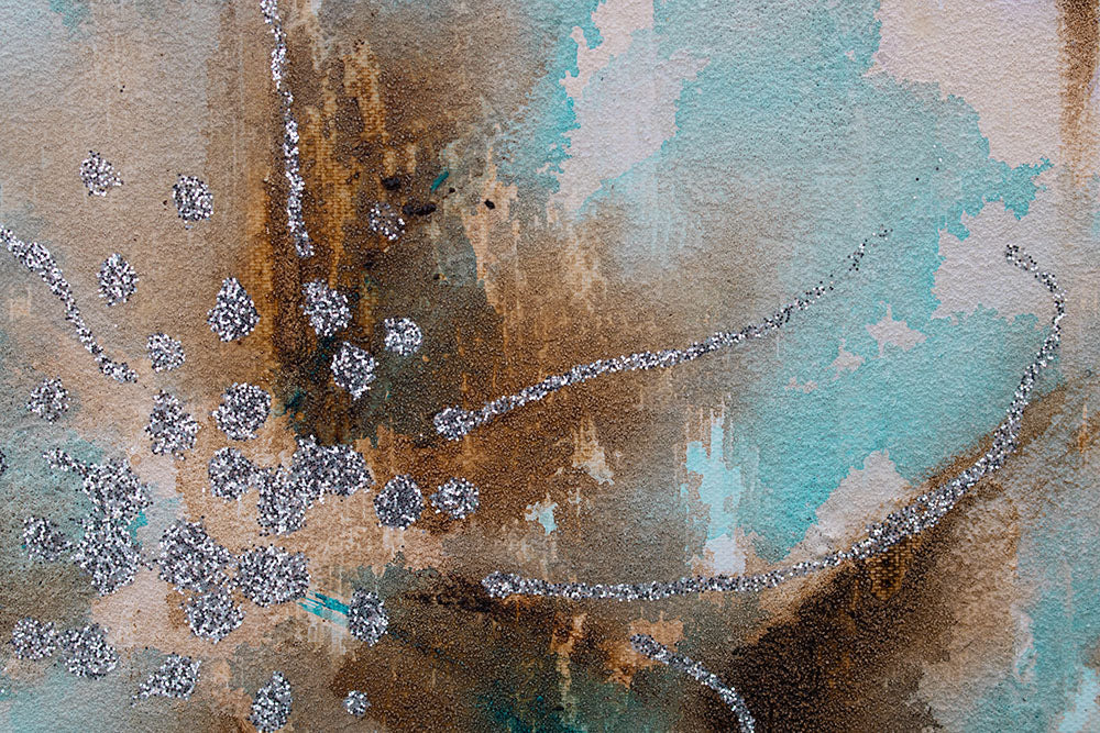 Ručno slikan slika na platnu s motivom cveće, priroda u belo-smeđih nijansama, mirna atmosfera, priroda i rast i razvoj, pogodan za spavaće sobe – proizvod