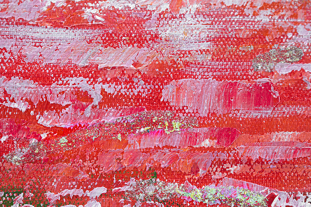 Ručno slikan slika na platnu s motivom LIVADA, makovi, drveće, nebo, pejzaž u višebojnih nijansama, mirna atmosfera, prolećna atmosfera i priroda – proizvod, pogled 5