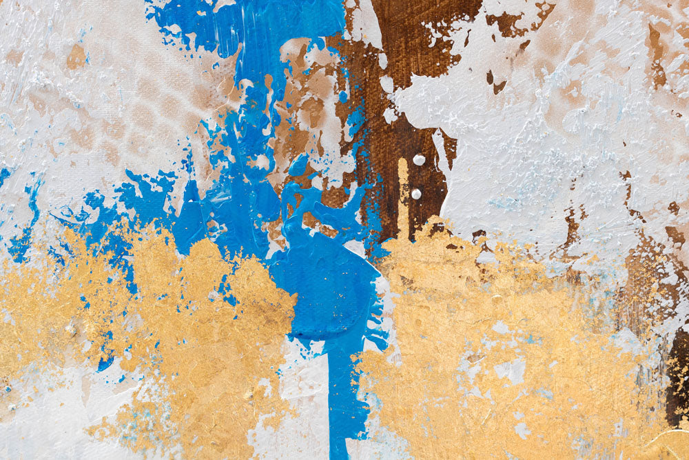 Ručno slikan slika na platnu s motivom religiozni motiv u belo-smeđih nijansama, sofisticirana atmosfera, pogodan za kancelarije | Slikana slika za zid APSTRAKT – proizvod, pogled 2