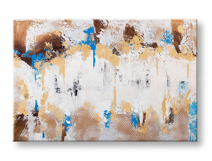 Ručno slikan slika s motivom religiozni motiv u belo-smeđih nijansama | Slikana slika za zid APSTRAKT – pregled