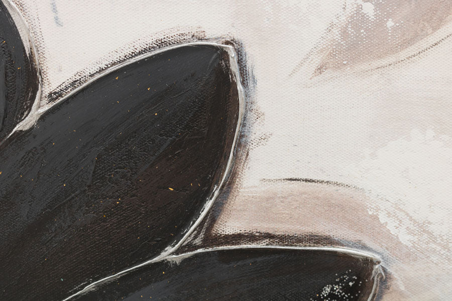 Ručno slikan slika na platnu s motivom cveće, priroda u belo-bežih nijansama, sofisticirana atmosfera, priroda i elegancija, pogodan za hodnika – proizvod, pogled 3