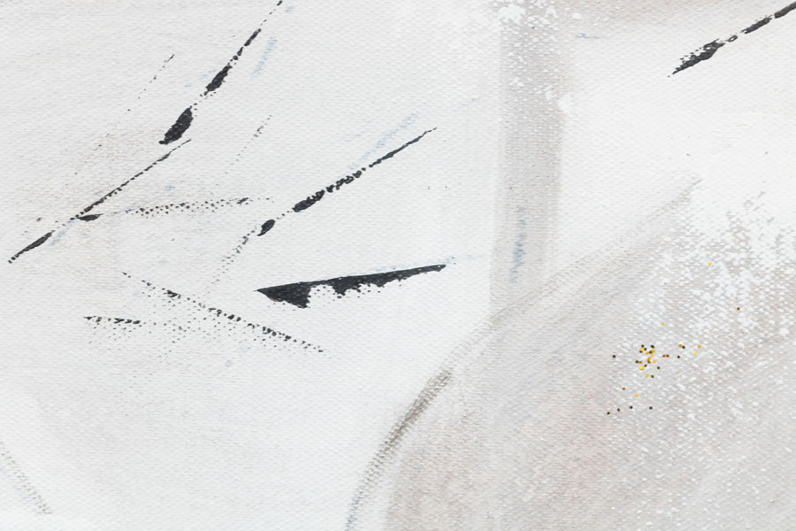 Ručno slikan slika na platnu s motivom cveće, priroda u belo-bežih nijansama, sofisticirana atmosfera, priroda i elegancija, pogodan za hodnika – proizvod, pogled 5