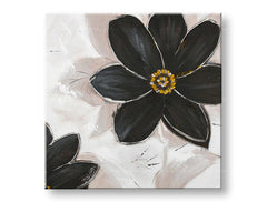 Ručno slikan slika na platnu s motivom cveće, priroda u belo-bežih nijansama, sofisticirana atmosfera, priroda i elegancija, pogodan za hodnika – glavna