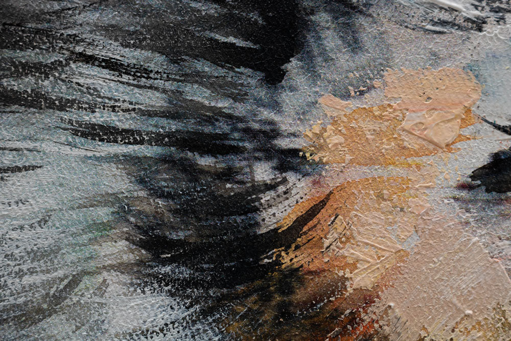 Ručno slikan slika na platnu s motivom SOVA, ptica u belo-plavih nijansama, priroda i mudrost, pogodan za dnevnog boravka | Slikana slika za zid SOVA – proizvod, pogled 2