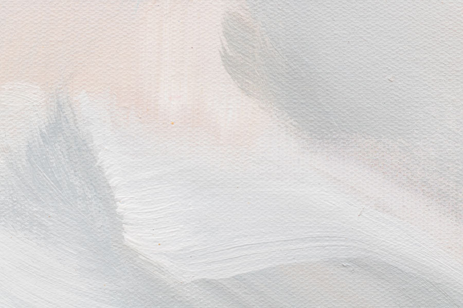 Ručno slikan slika na platnu s motivom cvet, cveće, priroda u belo-bežih nijansama, mirna atmosfera, priroda i rast i razvoj, pogodan za spavaće sobe – proizvod