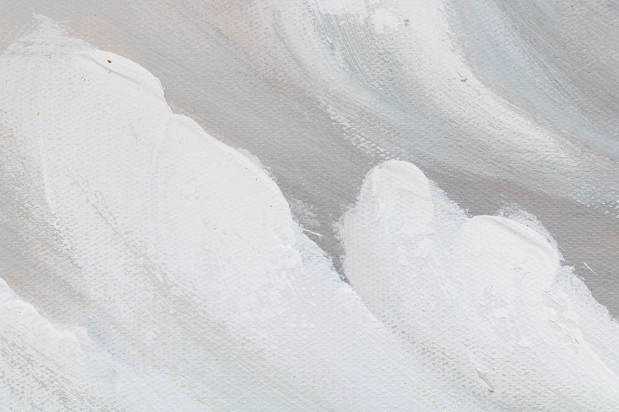 Ručno slikan slika na platnu s motivom cvet, cveće, priroda u belo-bežih nijansama, mirna atmosfera, priroda i rast i razvoj, pogodan za spavaće sobe – proizvod, pogled 4