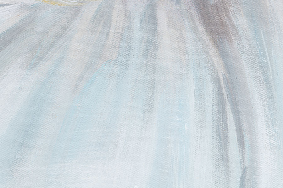 Ručno slikan slika na platnu s motivom cvet, cveće, priroda u belo-bežih nijansama, mirna atmosfera, priroda i rast i razvoj, pogodan za spavaće sobe – proizvod, pogled 5