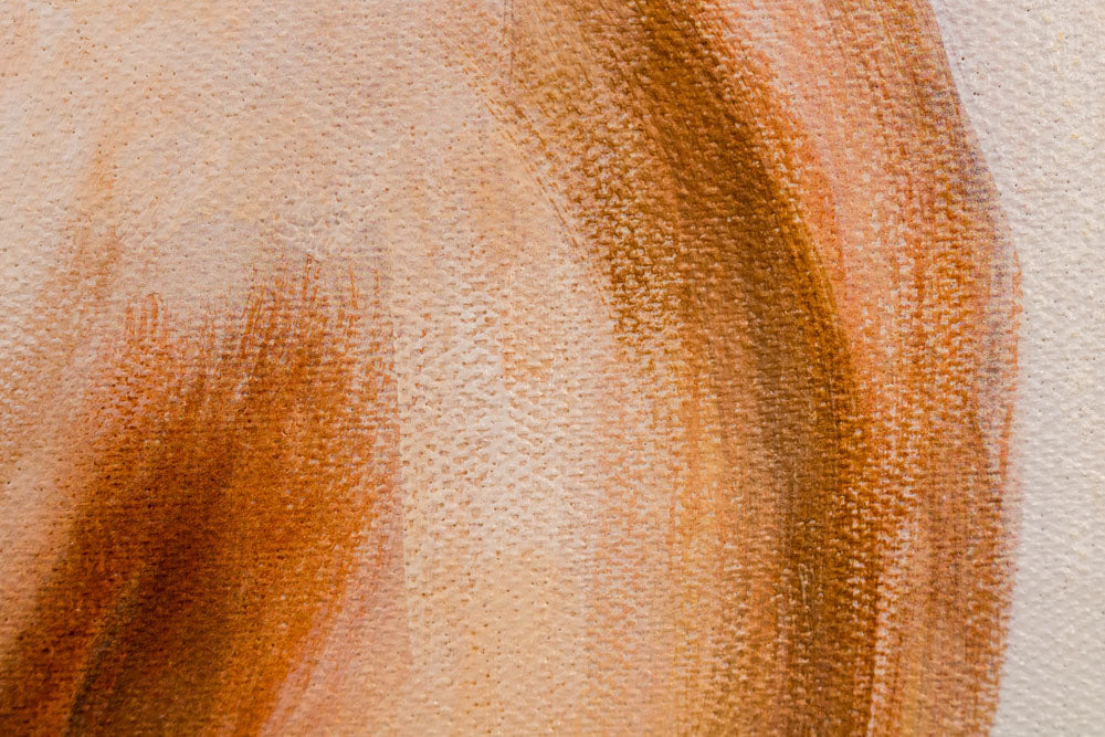 Ručno slikan slika na platnu s motivom ŽENA u bež-smeđih nijansama, elegantna atmosfera, elegancija i lepota, pogodan za spavaće sobe | Slikana slika za zid ŽENA – proizvod, pogled 5