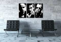 Ručno slikan slika na platnu s motivom GODFATHER u crno-belih nijansama, dramatična atmosfera, minimalizam | Ručno slikan POP Art slika GODFATHER – glavna [YOBPPGOD2-120X80-24H]