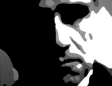 Ručno slikan slika na platnu s motivom GODFATHER u crno-belih nijansama, dramatična atmosfera, minimalizam | Ručno slikan POP Art slika GODFATHER – proizvod, pogled 2 [YOBPPGOD2-120X80-24H]