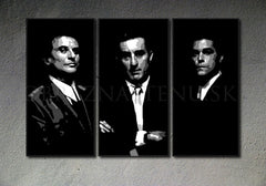 Ručno slikan slika na platnu s motivom Goodfellas, muškarac u odelu u crno-belih nijansama, dramatična atmosfera, tajna | Ručno slikan POP Art slika Goodfellas – proizvod
