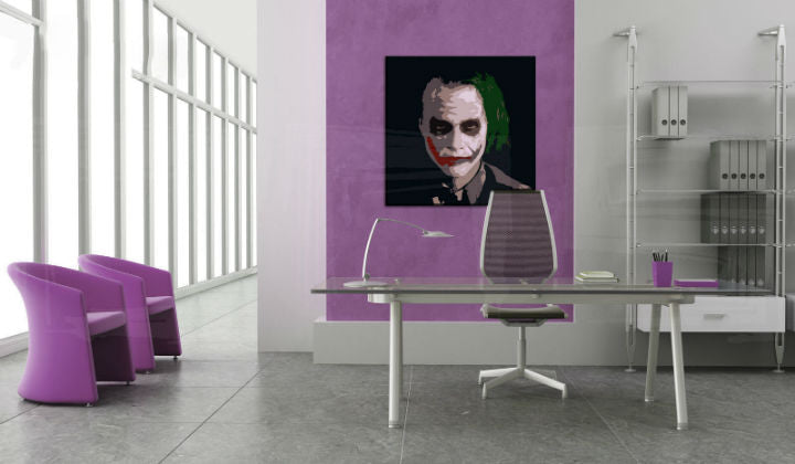 Ručno slikan slika na platnu s motivom JOKER u crnih nijansama, filmski svet | Ručno slikan POP Art slika JOKER – glavna