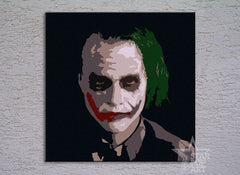 Ručno slikan slika na platnu s motivom JOKER u crnih nijansama, filmski svet | Ručno slikan POP Art slika JOKER – proizvod