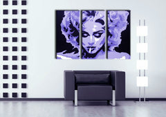 Pop art slika s motivom MADONNA, cigara, priroda u ljubičasto-crnih nijansama | Ručno slikan POP Art slika MADONNA, slava i ikonografija – pregled