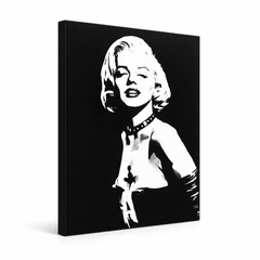 Ručno oslikana POP art slika Merilin Monro 1 komad mon5 – 3D визуелизација ручно осликаног платна на белој позадини. Доминантне боје: црна, бела, сива.