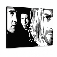 Ručno oslikana POP art slika Nirvana 1 komad nir – 3D визуелизација ручно осликаног платна на белој позадини. Доминантне боје: црна, бела, сива.