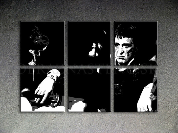 Ručno oslikana POP ART slika SCARFACE-AL PACINO 150k100 cm - слика 2