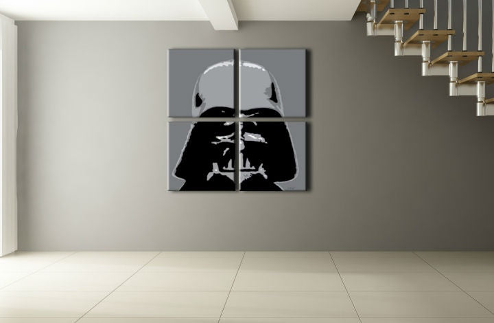 Ručno slikan slika s motivom STAR WARS u crno-belih nijansama | Ručno slikan POP Art slika STAR WARS, pop kultura i ikonografija – pregled