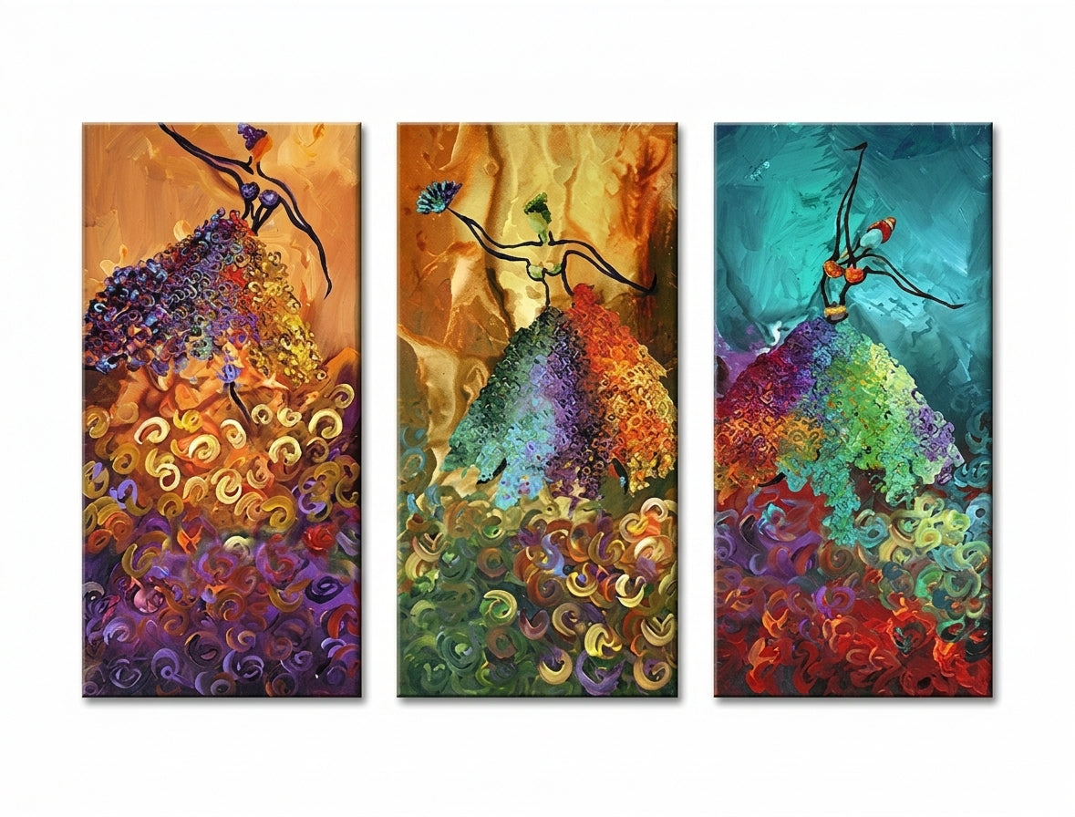 Ručno oslikana zidna slika PLESAČI 90 x 70 cm