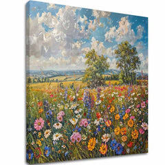 Slika Letnja livada – 3D canvas gallery-wrap platno ručno dorađeno akrilom, idealno za moderni dom.