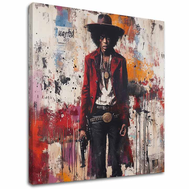 Slika Jimi Hendrix – slikarski portret gitarističke legende, 3D "canvas gallery-wrap" ručno dorađen akrilom.