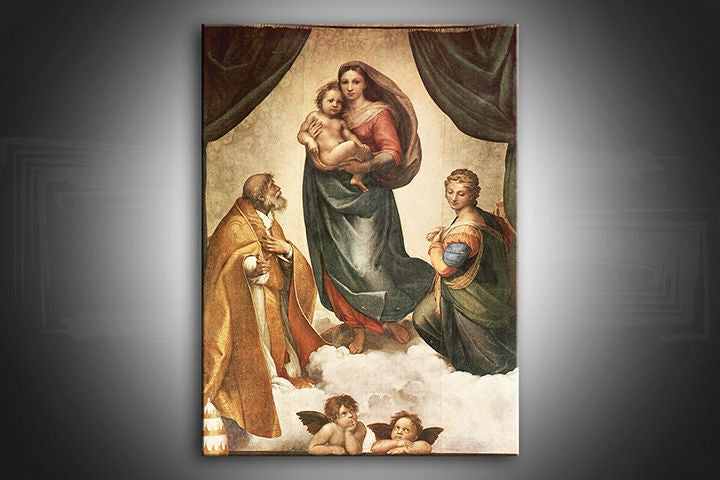 Renesansni slika s motivom Sixtínská Madona – Raffaello Santi, klasické dielo, náboženské umenie | Slika na platnu Sixtínská Madona – Raffaello Santi – pregled